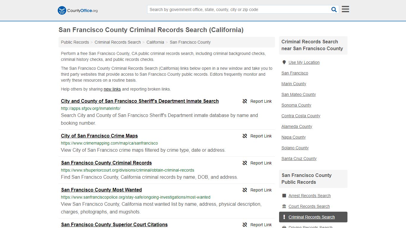 San Francisco County Criminal Records Search (California)